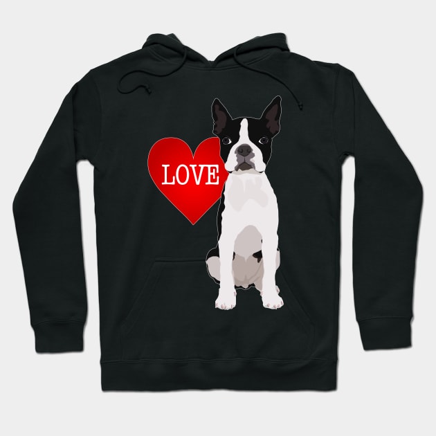 I love Boston Terriers Hoodie by Ludwig Wagner